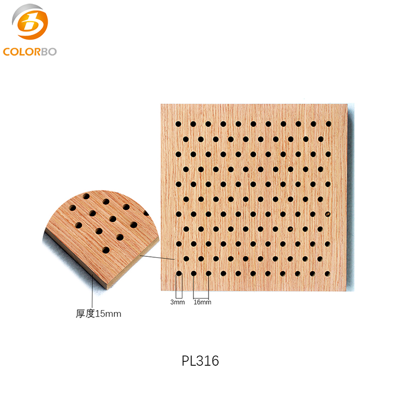 吸音のための装飾的な木材の木の穴があいた音響壁パネル