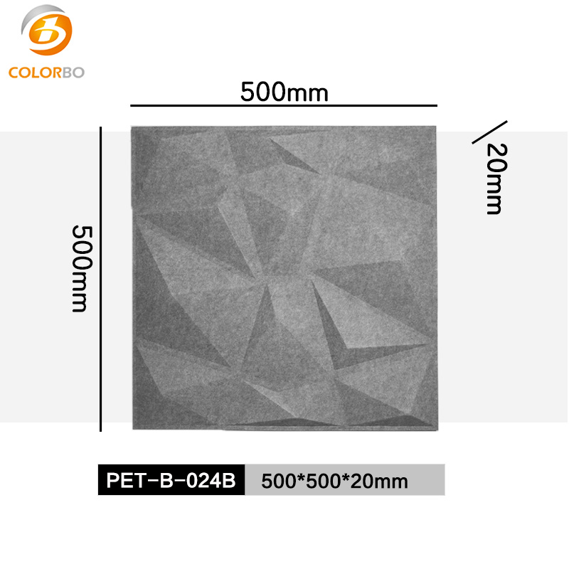 PET-B-024B リサイクル 3D ポリエステル繊維音響タイル
