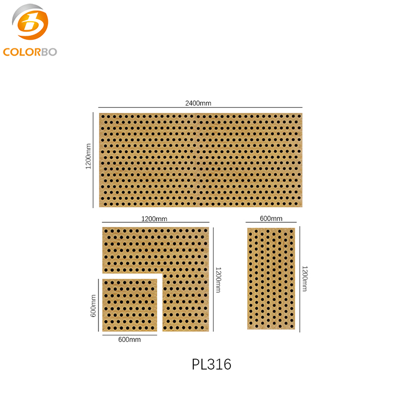 吸音のための装飾的な木材の木の穴があいた音響壁パネル