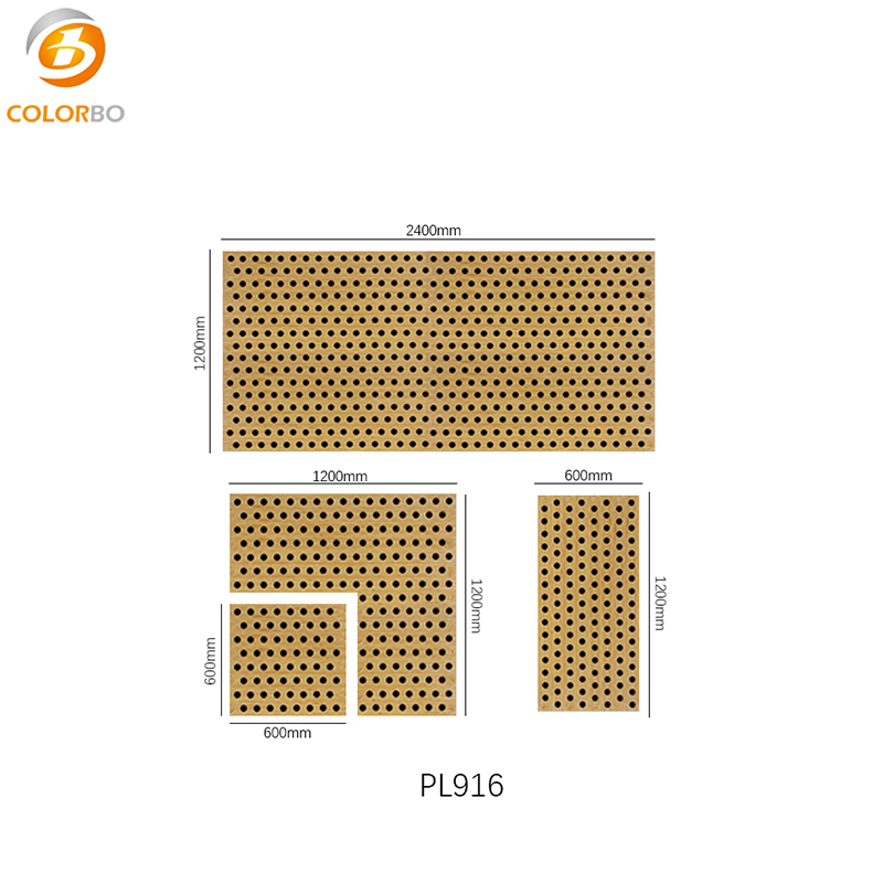 インテリア木製装飾穴あき音響壁パネル